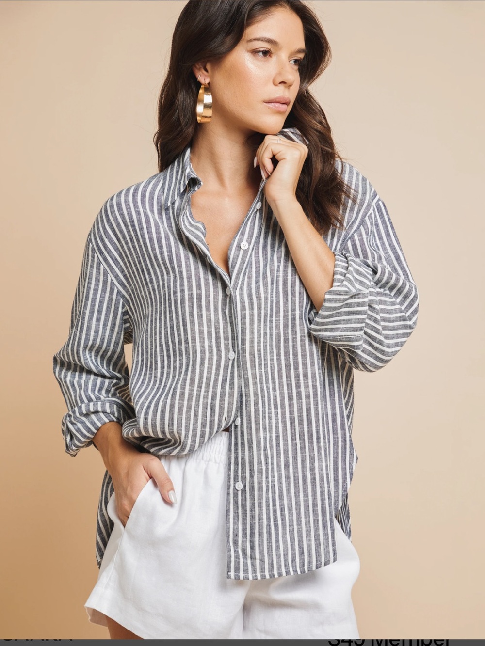 NWT CAARA Billy Oversized Linen Theory Factory Few Moda Button Up Shirt Small